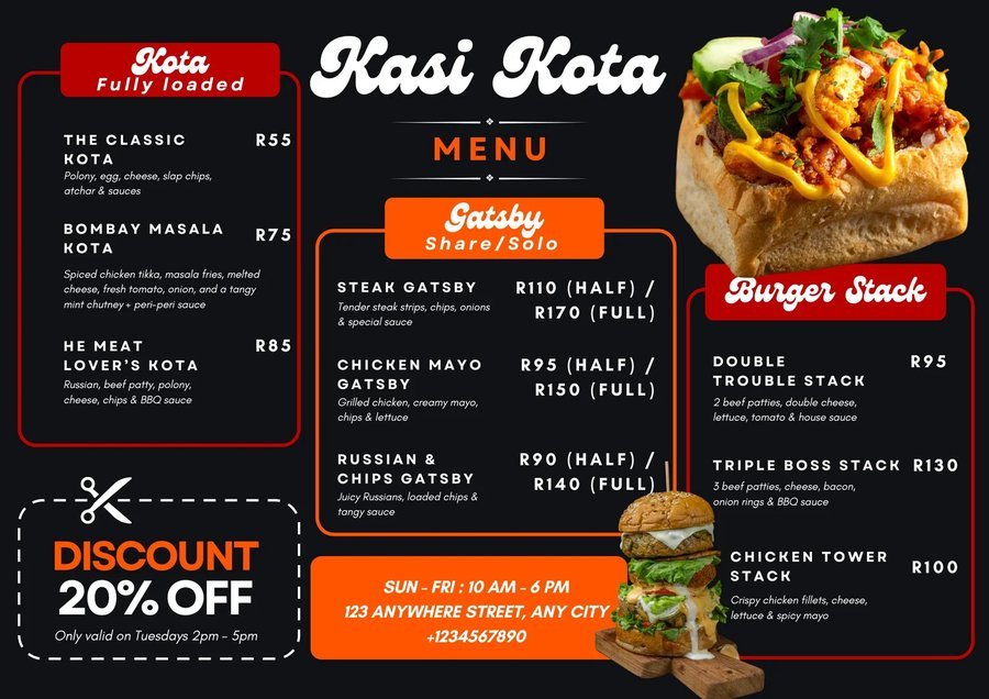 Fast Food Menu — designed by Nexora UK