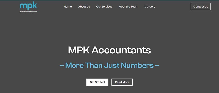 MPK Accountants website — built by Nexora UK